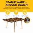 thumbnail image 4 of Yellow Beige Boho Table Cloths for 4 Foot Rectangle Tables, Geometric Vintage Abstract Art Ethnic Patio Waterproof Elastic Fitted Tablecloths, Washable Rectangular Table Cover for Camping, 4 of 8