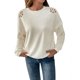 thumbnail image 2 of Tops sin mangas,Sudadera con capucha bordada para mujer, manga larga, texturizada, mezcla de poliéster, ropa informal para estar en casa, sopatenor, 2 of 8