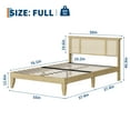 thumbnail image 2 of Full Bed Frame with Natural Rattan Headboard, Sturdy Metal Base, Boho-Style Cane Mattress Support, No Box Spring Needed, 2 of 11