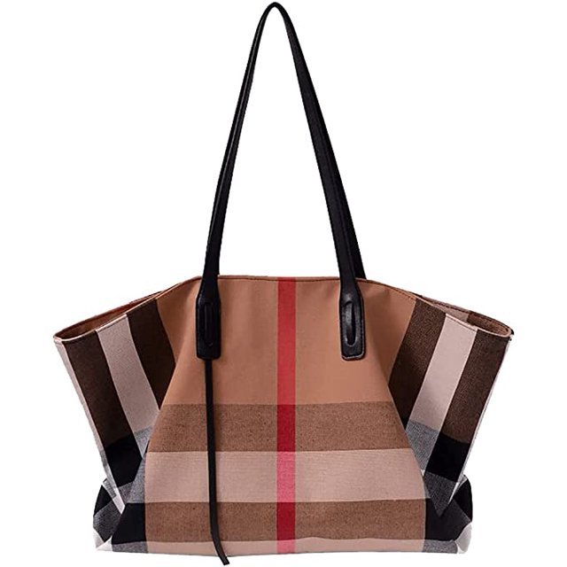 Bolsos de lona para mujer, bolso espacioso de gran capacidad a la moda, bolso de hombro para mujer, bolso de mano a la moda con asa superior JAMW Sencillez