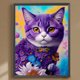 thumbnail image 1 of Cuadros Decorativos Kit de gato de pintura de diamante de taladro redondo completo DIY 5D artesanía de decoración del hogar (NH3416) Wdftyju embutido en tela, 1 of 9