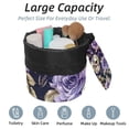 thumbnail image 2 of PhooArto Large Barrel Drawstring Makeup Bag, Purple Rose Sugar Skull Travel Cosmetic Bag Portable Make Up Organizer Bag, 2 of 6