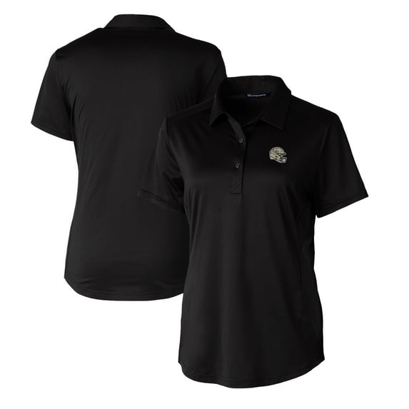 Women's Cutter & Buck Black New Orleans Saints Helmet Logo DryTec Prospect Textured Stretch Polo
