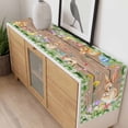 thumbnail image 4 of Happy Easter Bunny Table Runner - 108 Inch Long, Kitchen Dining Table Runner Dresser Scarves, Spring Floral Wooden Sage Green Plaid Farmhouse Decor for Coffee Tables Wedding Party Banquet, 4 of 8