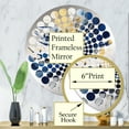 thumbnail image 3 of Designart "Strokes in Dark Blue and Gold V" Fractals Radial Dot Round Wall Mirror - Abstract Oval Printed Decorative Mirror - Multiple Color Options, 3 of 5