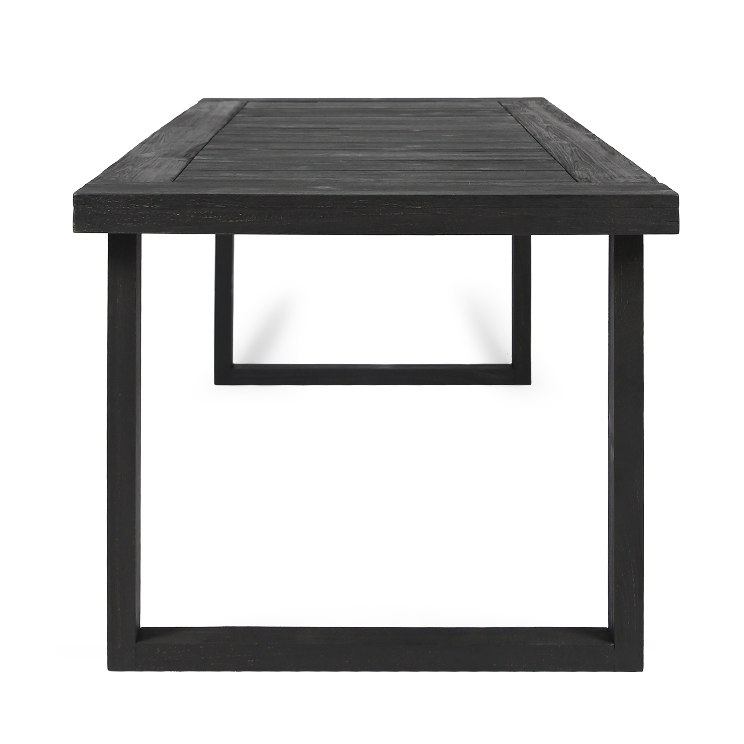 Outdoor Dining Table 69 Inch, Sandblast Finished Acacia Wood Tabletop for Patio Garden, Sandblast Dark Gray