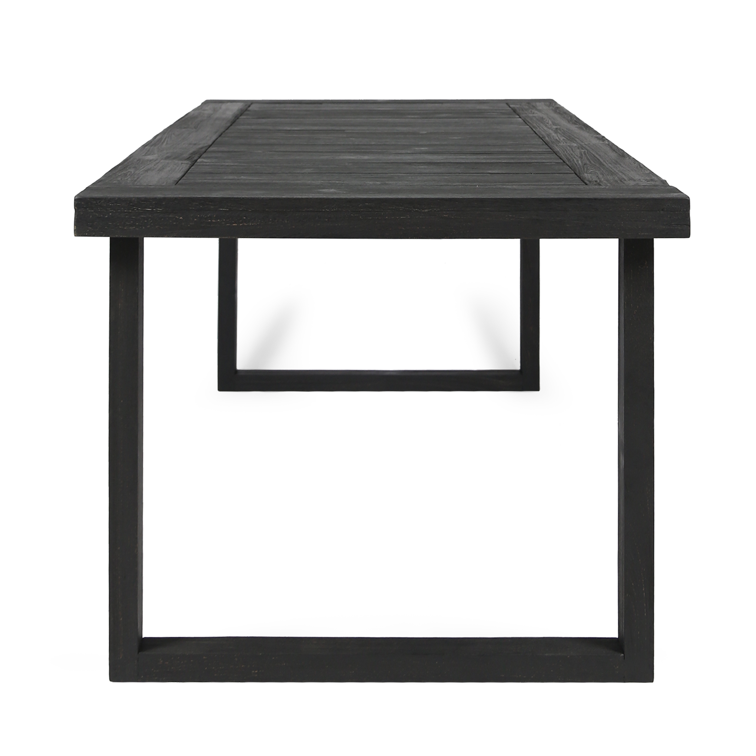 GDF Studio Agnew Outdoor Acacia Wood 6 Piece Dining Set with Bench, Sandblasted Dark Gray and Light Gray - image 5 of 12