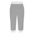 thumbnail image 3 of gbyLJF Womens Summer Capris Casual Elastic Waist Drawstring Yoga Jogger Lightweight Running Cropped Sweatpants A03_Gray L, 3 of 6