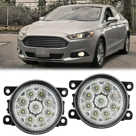 LED Clear Lens Fog Lights Bumper Lamps For Ford Fusion 2013-2016 Left Right Side
