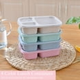 thumbnail image 5 of 4 PCS Bento Lunch Box,3 Compartment Meal Prep Lunch Containers,Leak Proof Bento Box Adult Lunch Box,BPA Free Plastic Reusable Food Storage Container with lid,Microwave/Freezer/Dishwasher Safe, 5 of 7