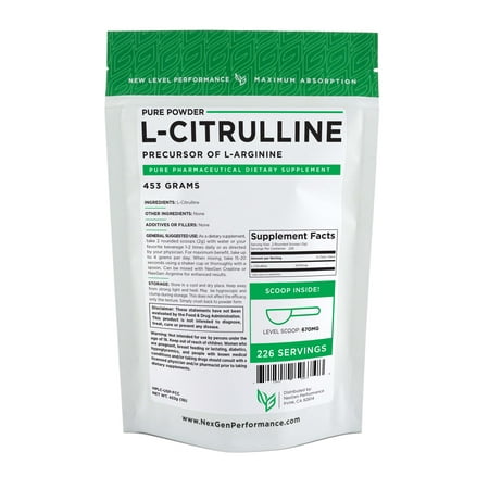 L-Citrulline Powder  1lb (16oz) -  Increase Performance -Nitric Oxide - Muscle (Best Cardio For Lean Muscle)