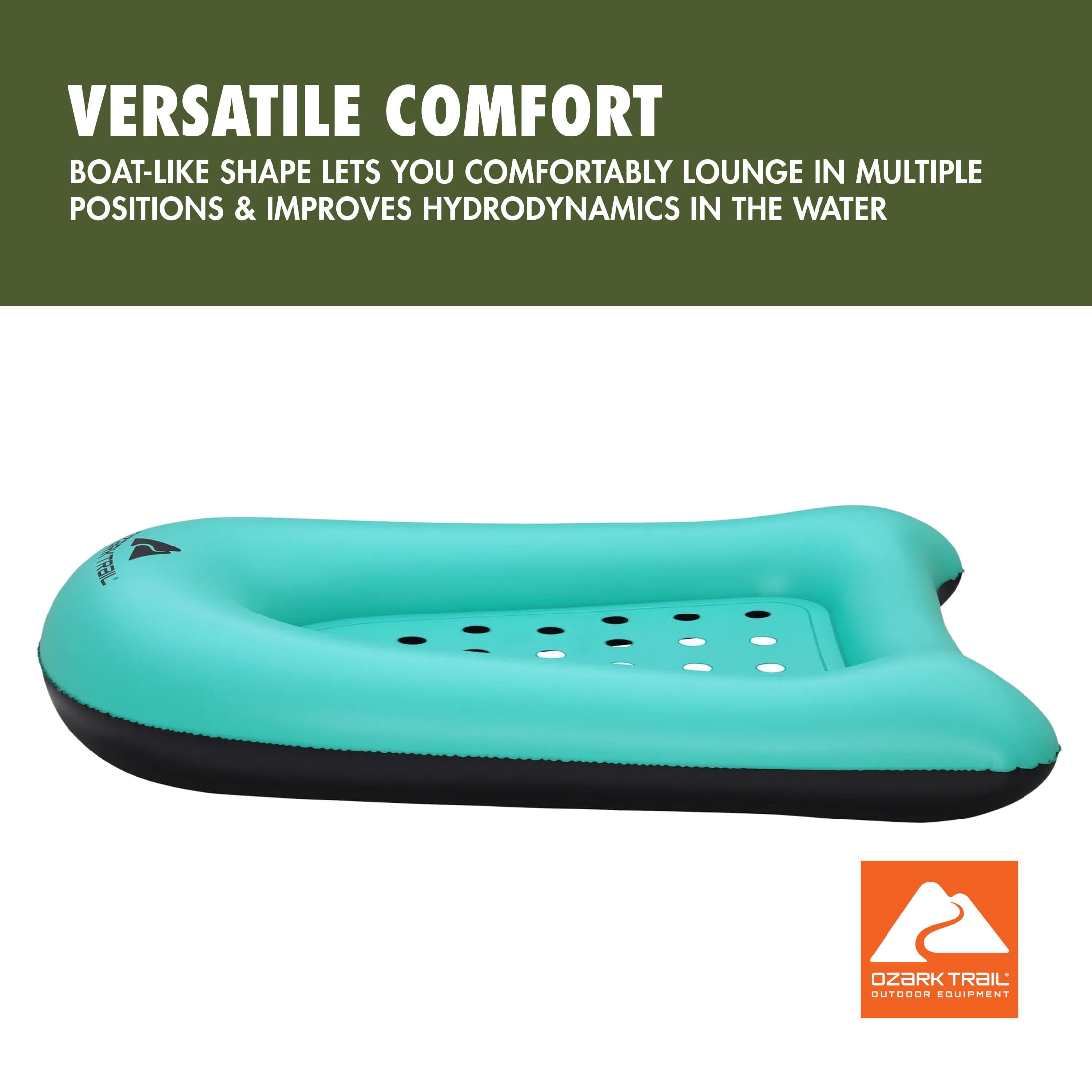 (4 pack) Ozark Trail Easy Float Inflatable Lounge, Teal