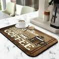 thumbnail image 2 of Coffee Mat, Coffee Vintage Wood Brown Pattern Coffee Bar Mat for Coffee Station Accessories and Organizer, Absorbent Dish Drying for Kitchen Counter, Coffee Bar Decor Coffee Machine Mat 19.5x12in, 2 of 7