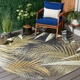 thumbnail image 2 of SAFAVIEH Barbados Klara Botanical Indoor/Outdoor Area Rug, Black Green/Gold, 6'6" x 6'6" Round, 2 of 11