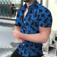 thumbnail image 4 of Tops Para Hombre Casual Cuello en V Manga Corta Festival Estampado Estampado Blusa Camisa Estampada Odeerbi ODB181599, 4 of 7
