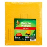 Duck Self-Seal Kraft Bubble Mailer #2, 8.5" x 11", Solid Print, 2 Pack