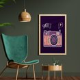 thumbnail image 2 of Retro Wall Art with Frame, Vintage Camera Design with Hand Drawn Love Heart Shape Motif and Smile Calligraphy, Printed Fabric Poster for Bathroom Living Room, 23" x 35", Multicolor, by Ambesonne, 2 of 2