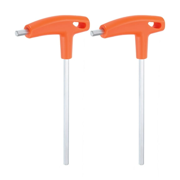 Uxcell 2pcs T-Handle Hex Key Wrench 6mm Metric CR-V T-Key Inner Hexagon Wrenches Spanner Repair Tool, Orange
