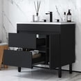 thumbnail image 2 of Uforic 37" Bathroom Vanity with Top Sink, Modern Free Standing Bathroom Storage Cabinet with Soft Close Door, Black, 2 of 9