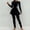 Black, variant on HOMBOM Womens Long Sleeve Rash Guard Bathing Suit Two Piece Swim Dress with Leggings Modest Black Summer Swimwear for Young Woman
