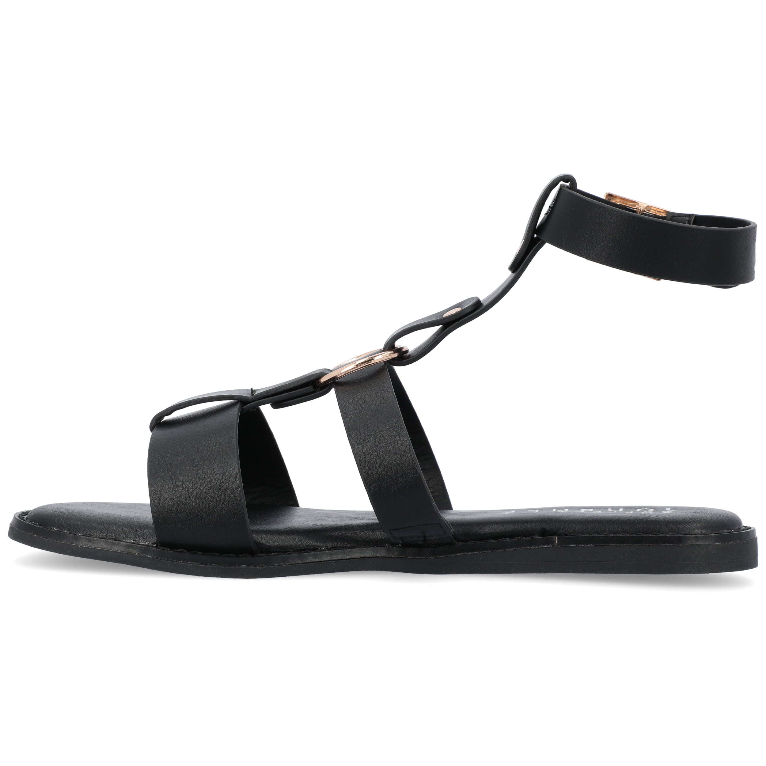 Journee Womens Eleanora Multi Strap Flat Sandals
