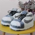 thumbnail image 4 of Sneakers-like Plush Slippers Creative Wrapping Fuzzy Warm Winter Indoor Drag Shoes Cotton Shoes, 4 of 5
