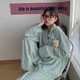 thumbnail image 1 of Conjuntos de pijamas a rayas para Mujer, ropa de dormir de punto de algodón para Mujer, Pijama de dibujos animados para Mujer, ropa de casa Pjs de 2 piezas, 1 of 4