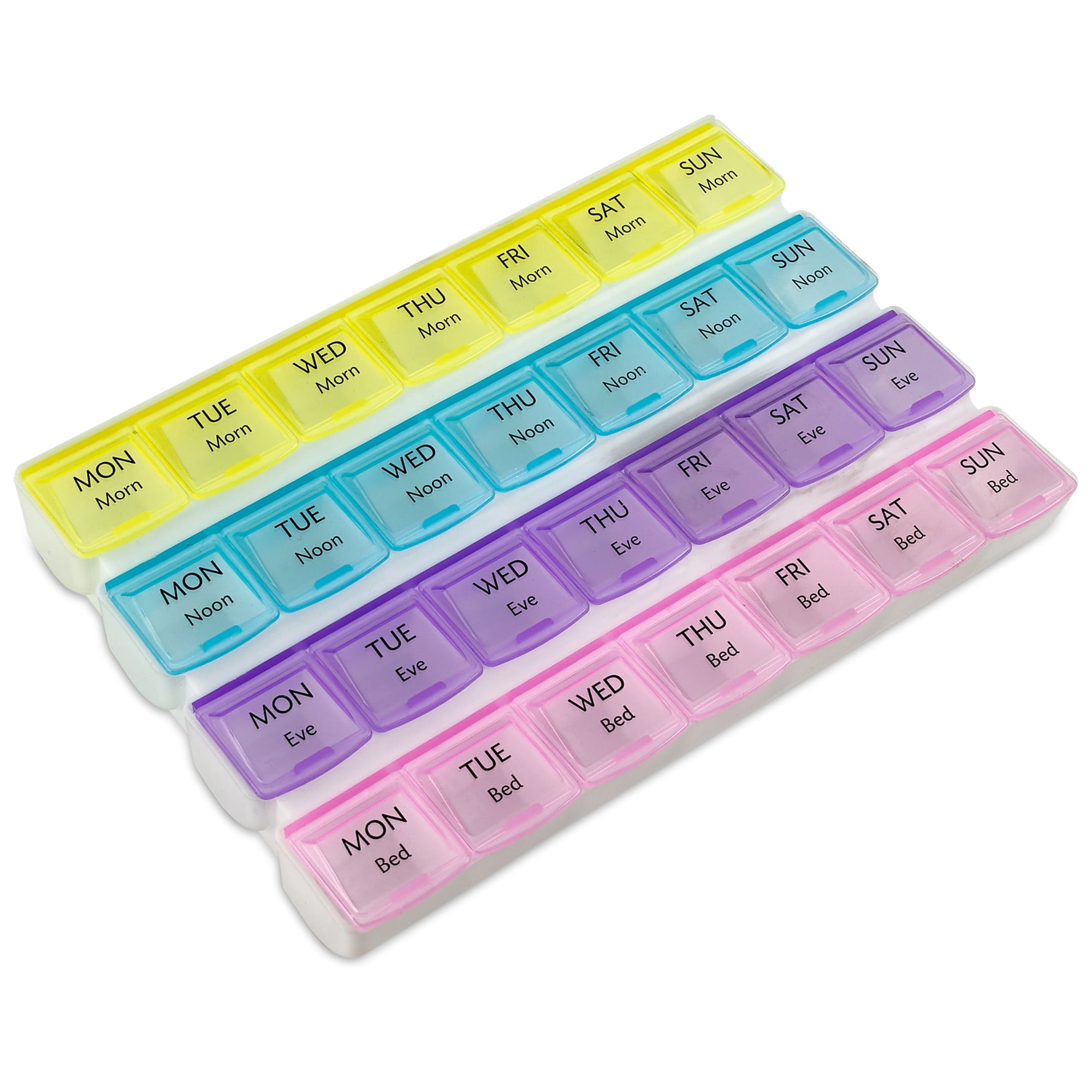 MEDca Weekly Pill Organizer, 4-Times-a-Day, BPA-Free Plastic Container