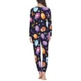 thumbnail image 3 of Renewold Easter Egg Flower Pj Set for Women Plus Size XS 2pcs Casual Breathable Sleepwear Round Neck Spring Holiday Daily Wear Soft Purple Pajama Nightwear for Walking Jogger, 3 of 4