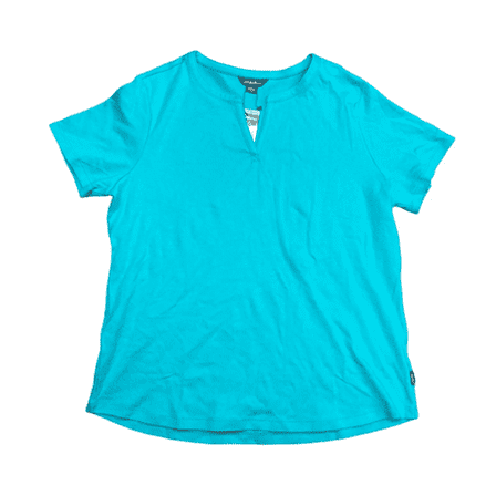 Eddie Bauer Women's Soft Easy Fit Short Sleeve V Neck Tee (Turquoise, XS)