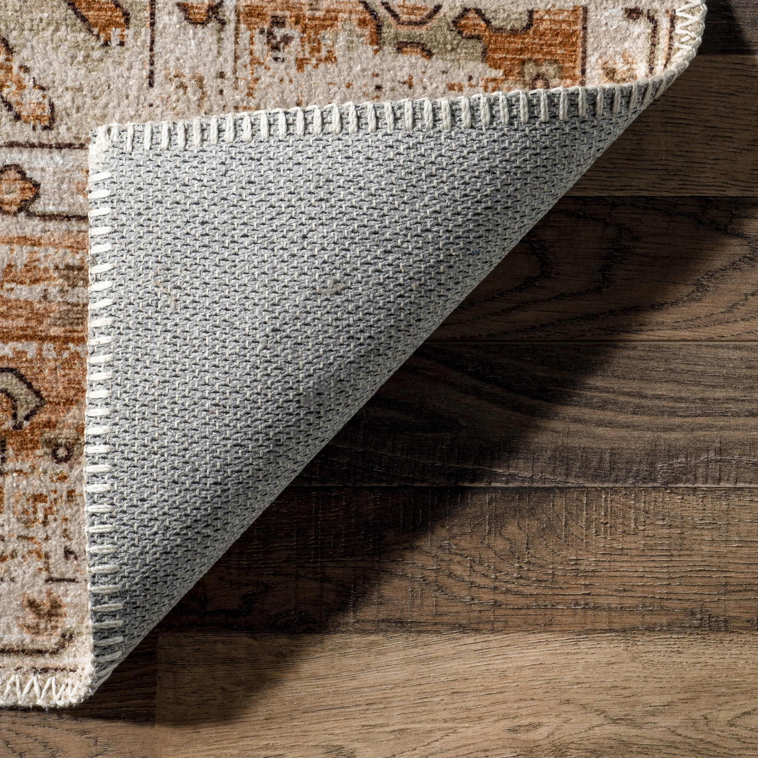 nuLOOM Aada Persian Machine Washable Area Rug, 4' x 6', Beige