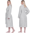 thumbnail image 3 of PAVILIA Plush Robe for Women, Soft Fleece Long Spa Robe, Ladies Bathrobe with Pockets, Warm Fuzzy Housecoat, Light Grey, S/M, 3 of 8