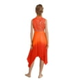 thumbnail image 2 of YiZYiF Girls Lyrical Praise Dance Dress Sparky Sequins Sleeveless Liturgical Worship Tunic Overlay Red 10, 2 of 7