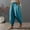 Blue, variant on Joau Linen Pants Women Summer Plus Size Elastic Waist Wide Leg Loose Fit Pants Cropped Harem Pants Joggers Sweatpants with Pokcets