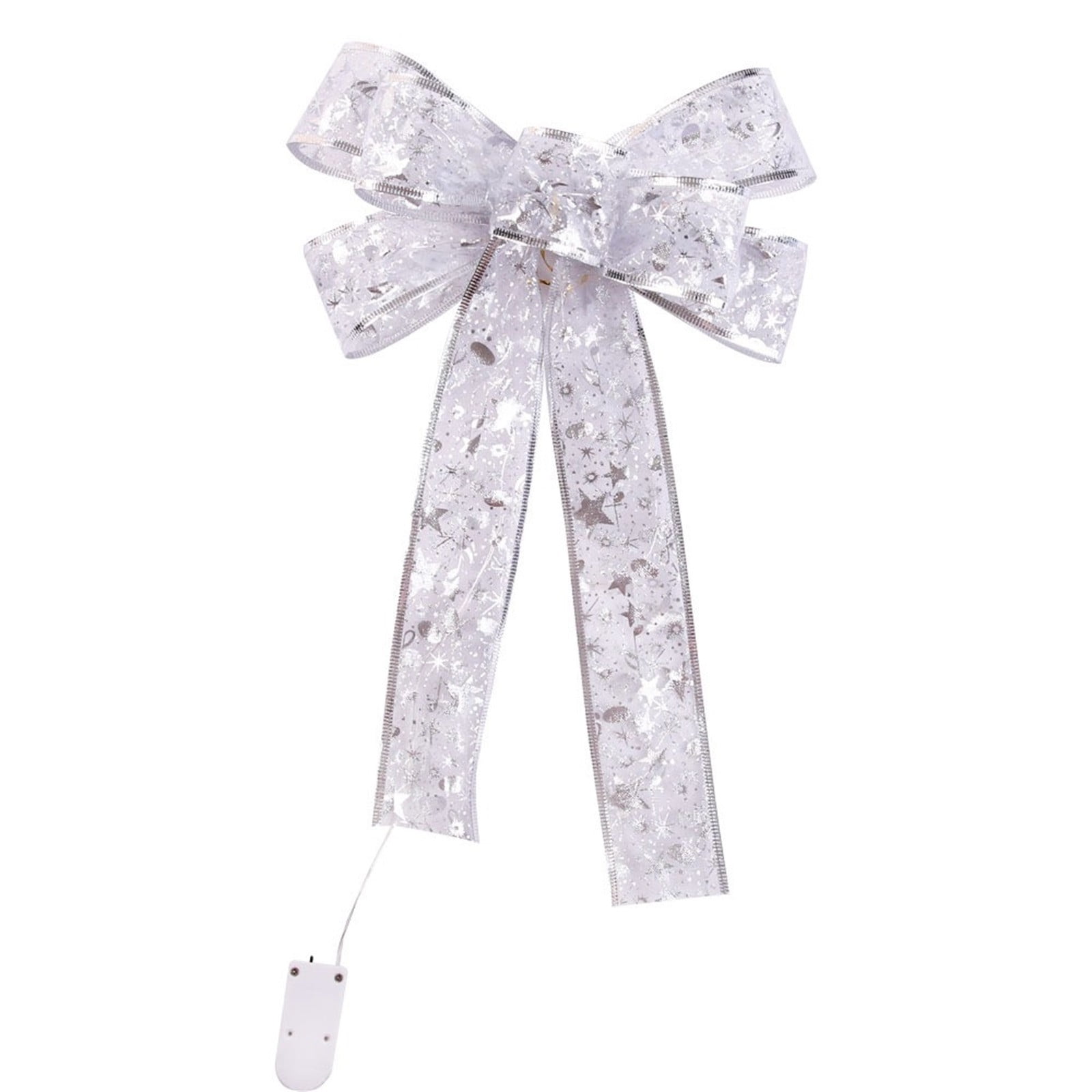 Christmas Tree Bow LED Ribbon Bows, Christmas Tree Topper, Decorative Bows , Handmade Decorative