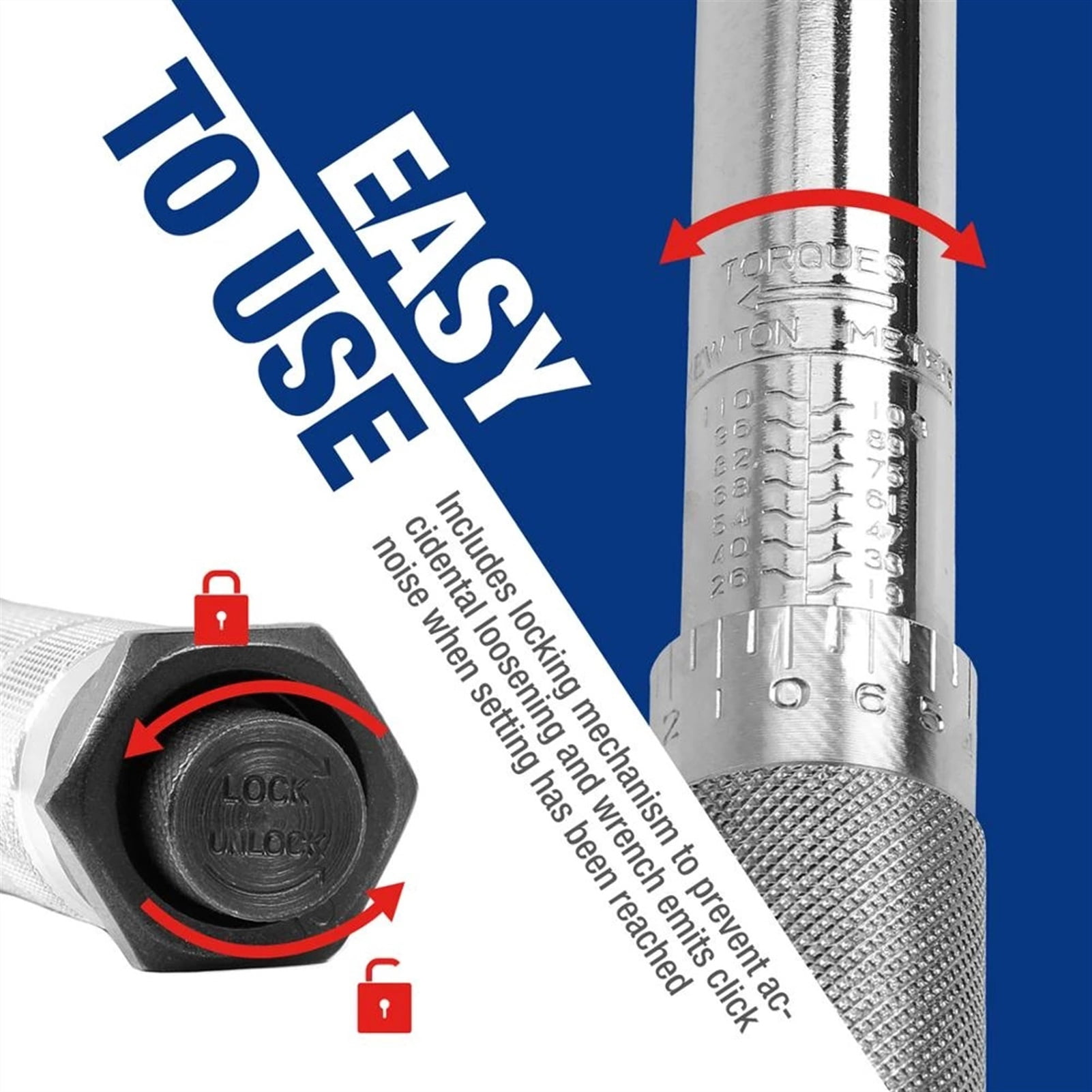 1/2"3/8"1/4"Square Drive Torque Wrench Mechanical Tools 5-250 Nm Precise Ratchet Wrench Multitool Repair Spanner Key Hand Tools ,Durability That Lasts