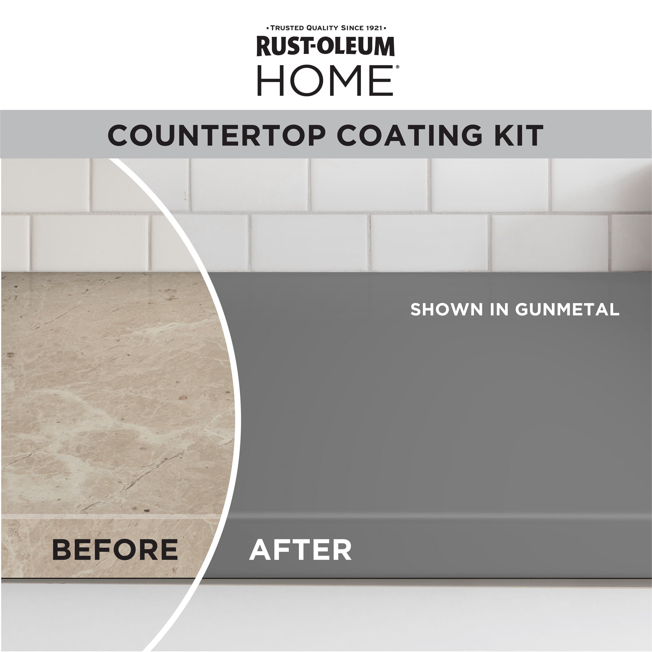 Gunmetal, Rust-Oleum HOME Countertop Satin Coating Kit-38496310T, Quart
