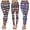 Brown/Multi, Black/Multi, Navy/Fuchsia, variant on White Mark Women's 3 Pack of Printed Leggings