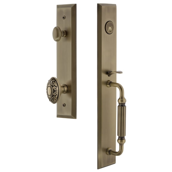 Grandeur Favfgrgvc_Esetd_Na Fifth Avenue Solid Brass Rose Dummy Full Plate "F" Grip