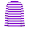 thumbnail image 5 of Topvent Women's T Shirt Tee Long Sleeve Daily Weekend Fashion Basic V Neck Stripe Printing Regular Top, 5 of 5