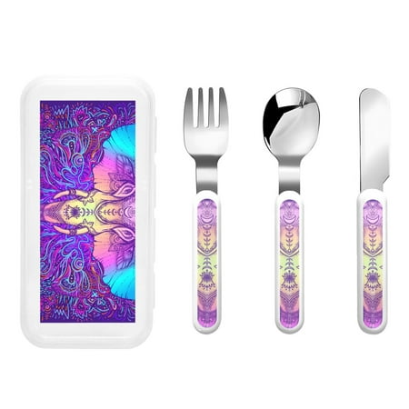 

Matuu Elephant in Tribal Style for Stainless Steel Kids Cutlery and Toddler Flatware Kids Utensil Set includes Knives Forks Spoons Ideal for Home and Preschools