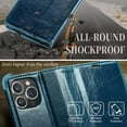 thumbnail image 4 of SaniMore for iPhone 14 Pro Max (6.7" 2022) Case, PU Leather Auto-magnet Full Protection Flip Kickstand Card & Cash Slots, Retro Shockproof Anti-fall Wallet Business Shell, Winered, 4 of 8