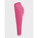 thumbnail image 3 of Pantalones vaqueros recortados para mujer, informales, de verano, con dobladillo rasgado, cintura media, rosa, talla grande, 3 of 5