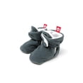 thumbnail image 3 of Wrapables? Fleece Baby Booties with Anti-Skid Bottoms, Gray, 0-6 M, 3 of 5