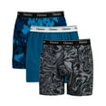 thumbnail image 2 of Men's Hanes® Originals Ultimate 3-Pack Knit Moisture-Wicking Stretch Cotton Boxers Color: Blue Print Size: L, 2 of 5