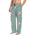 thumbnail image 3 of Mens Pajama Pants - Soft Sleep & Lounge Pants for Men, Vintage Pop Art French Bulldog Cuteness Casual PJ Bottoms Pants with Pockets, 3 of 5