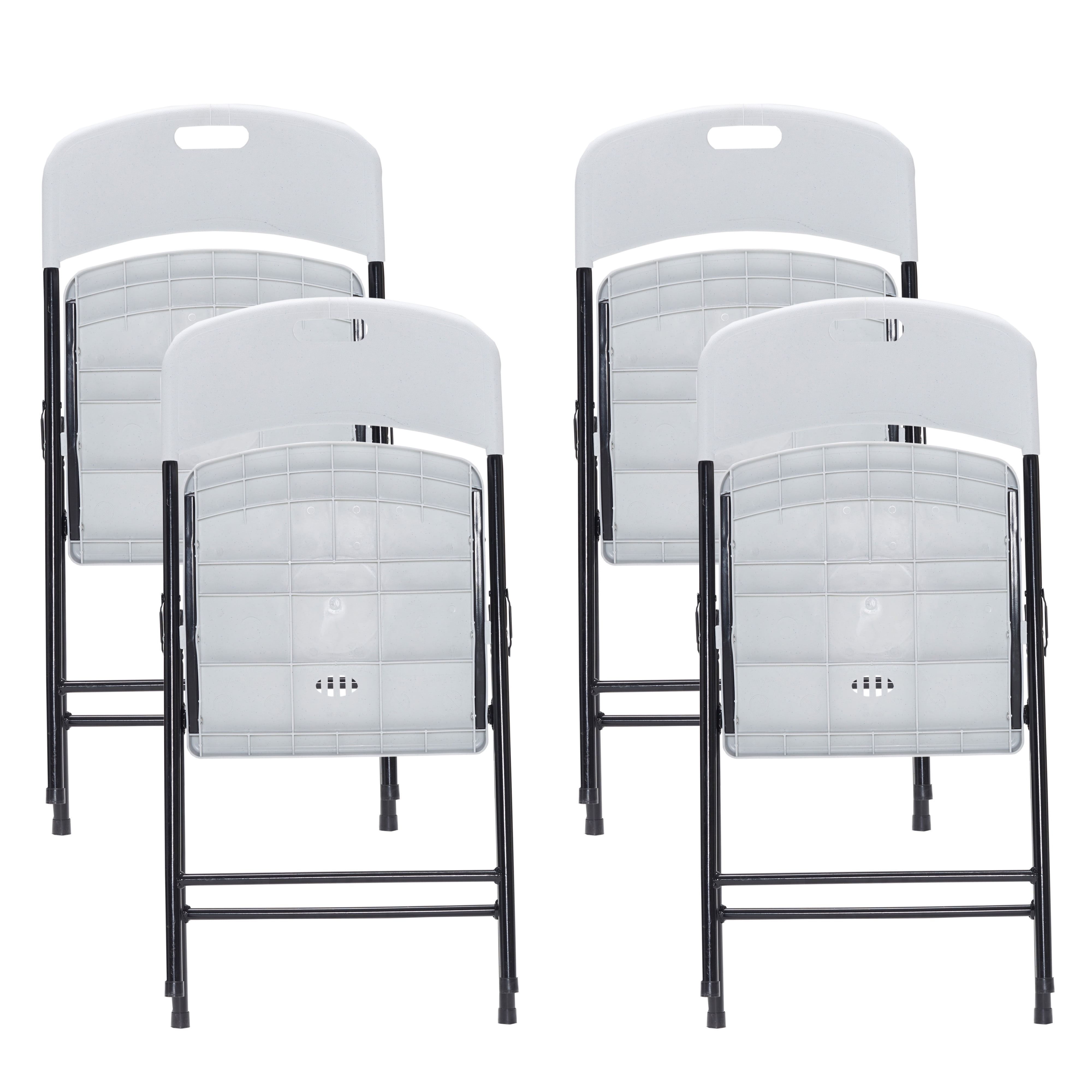 Clearance! 4Pack Folding Plastic Chairs, Portable Chair with Metal