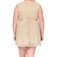 thumbnail image 3 of Women's Plus Size Sleeveless Lace Floral Elegant Cocktail Dress with satin belted, 3 of 6