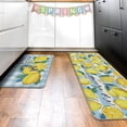 thumbnail image 6 of Spring Summer Lemon Kitchen Rugs Set of 2, Stay Fresh Fruit Blue Plaid Check Stripes Farmhouse Kitchen Mats Decor, Squeeze Me Flower Floor Door Mat Home Decorations -17x29 and 17x47 Inch, 6 of 6