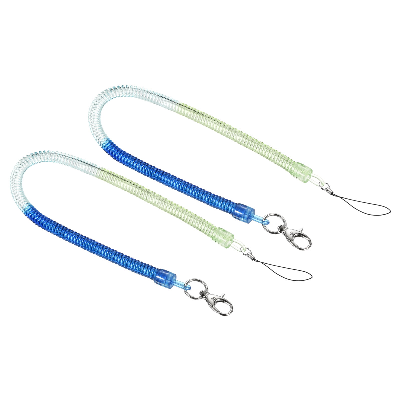 Uxcell Retractable Coil Spring Keychain Clasp with Key Ring 460mm, 2